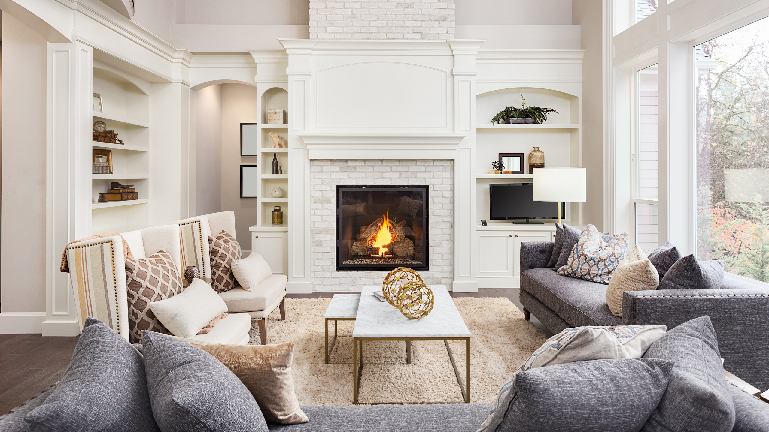 Elegant Living Room of Houston Real Estate Property